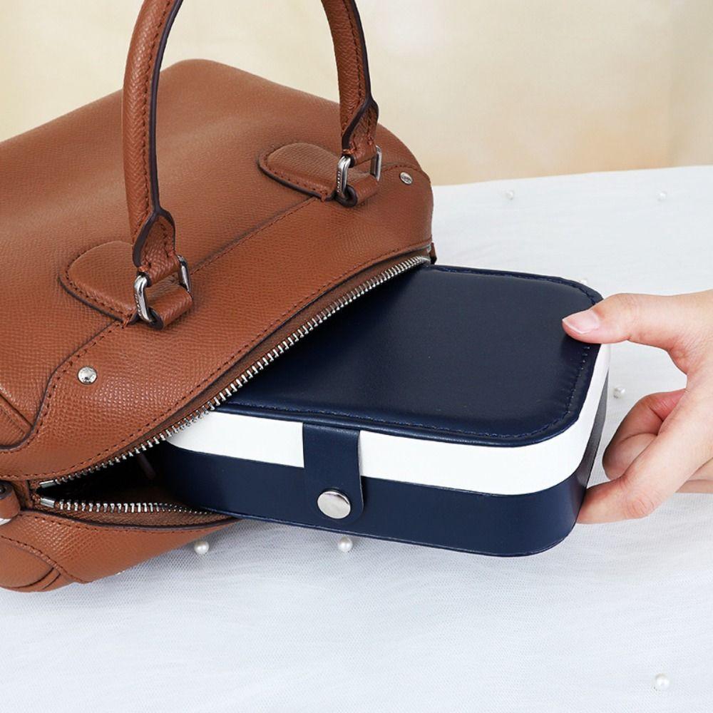 Mini Jewelry Storage Box Vintage Earring Organizer Simple Necklace Ring Case  Travel