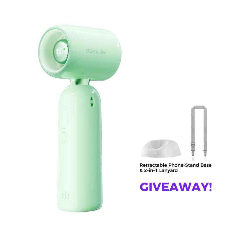 Portable Turbo Fan 3 In 1 High Speed Handheld Fan With Stepless Speed 1 100 Adjustable Rechargeable 90 Foldable Digital Display