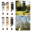 Durable Wind Chimes Metal Chime with 6 Aluminum Tubes, Garden Hanging Chimes, Stable Structure Weather Resistant for Outdoor Patio Decoration Low-key