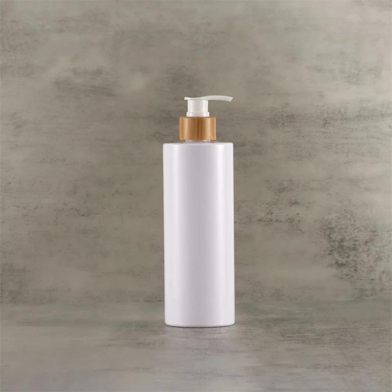 300/400/500ml Soap Dispenser Bottle Bamboo Shampoo Body Wash Conditioner With Bamboo Wood Pump Head Refill Lotion Sub Bottling