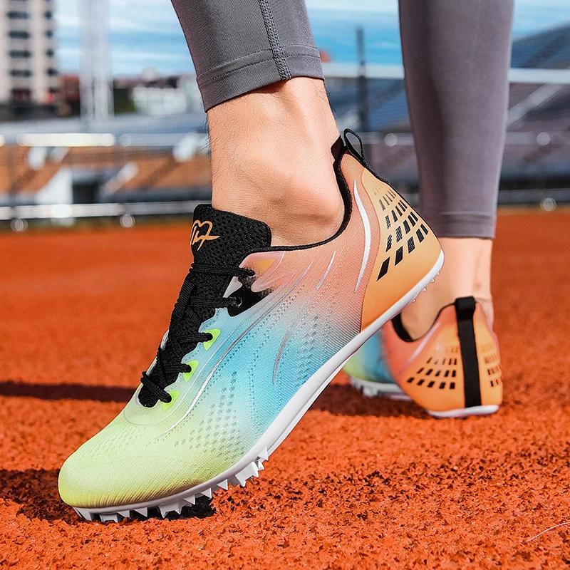 New Spike Running Shoes Men Lightweight Training Track Field Shoes Anti-slip Athletics Sneakers Unisex Zapatilla Para Atletismo