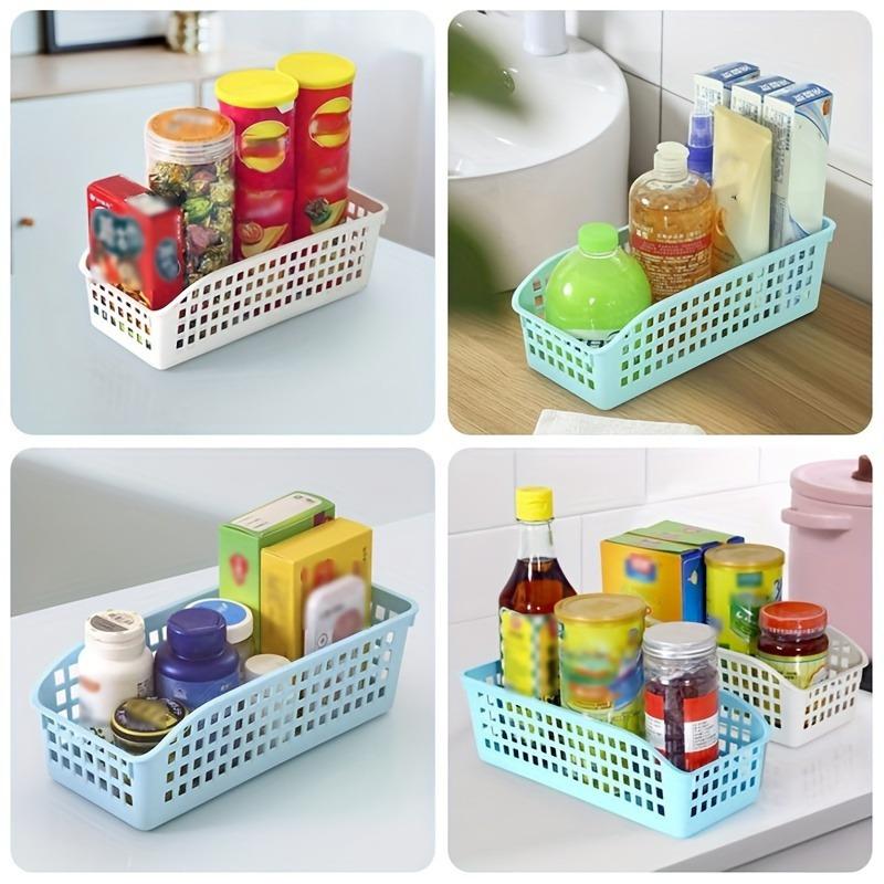 4pcs Stackable Storage Basket Set-Multifunctional Plastic Storage Box,Suitable for Books, Snacks,etc.Ideal Choice for Family