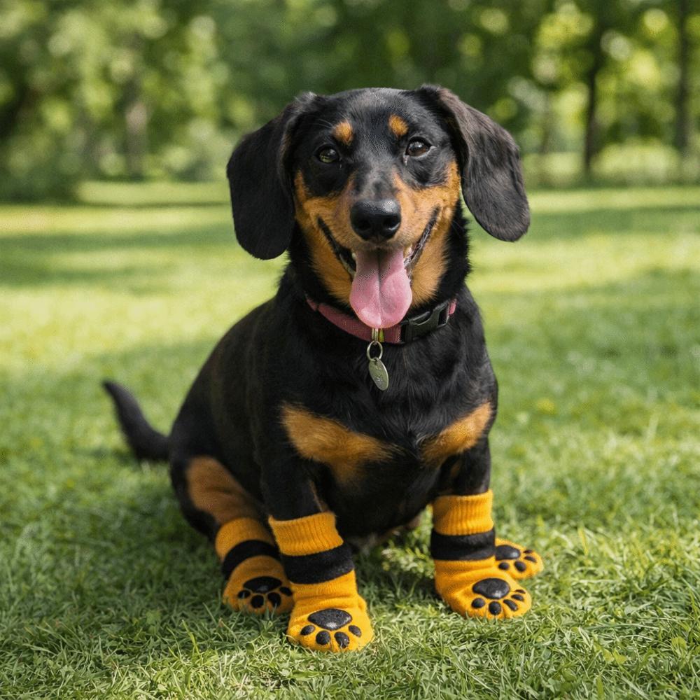 4PCS Soft Pet Foot Cover Elastic Dog Paw Protectors Cute Dog Anti-slip Socks  for All-Season