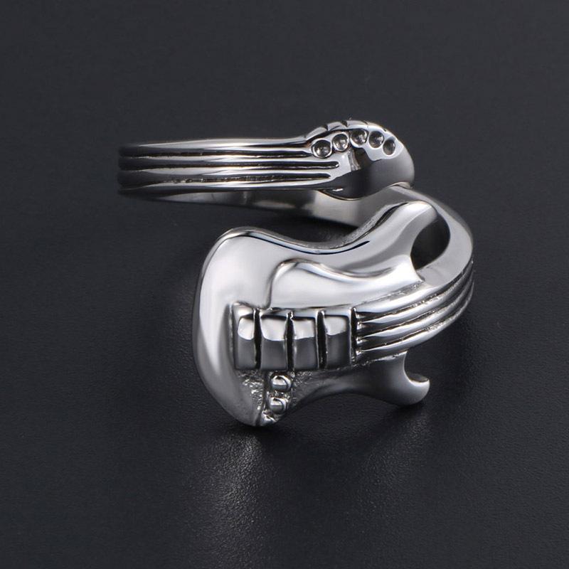 Jewelry Fashion Open Ring Rock Music Guitar Ring Ring Retro Men