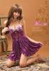 [Anna Mu] Babydoll T-back Set for Women: Camisole, Mini Dress, Loungewear, Underwear, Lace, Sexy Lingerie, Erotic, Provocative, Solid Color, Floral Pa