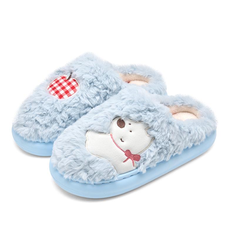 Cute Cartoon Cotton Slippers Autumn and Winter New Indoor Home Couple Thick-soled Warm Plush Cotton Shoes