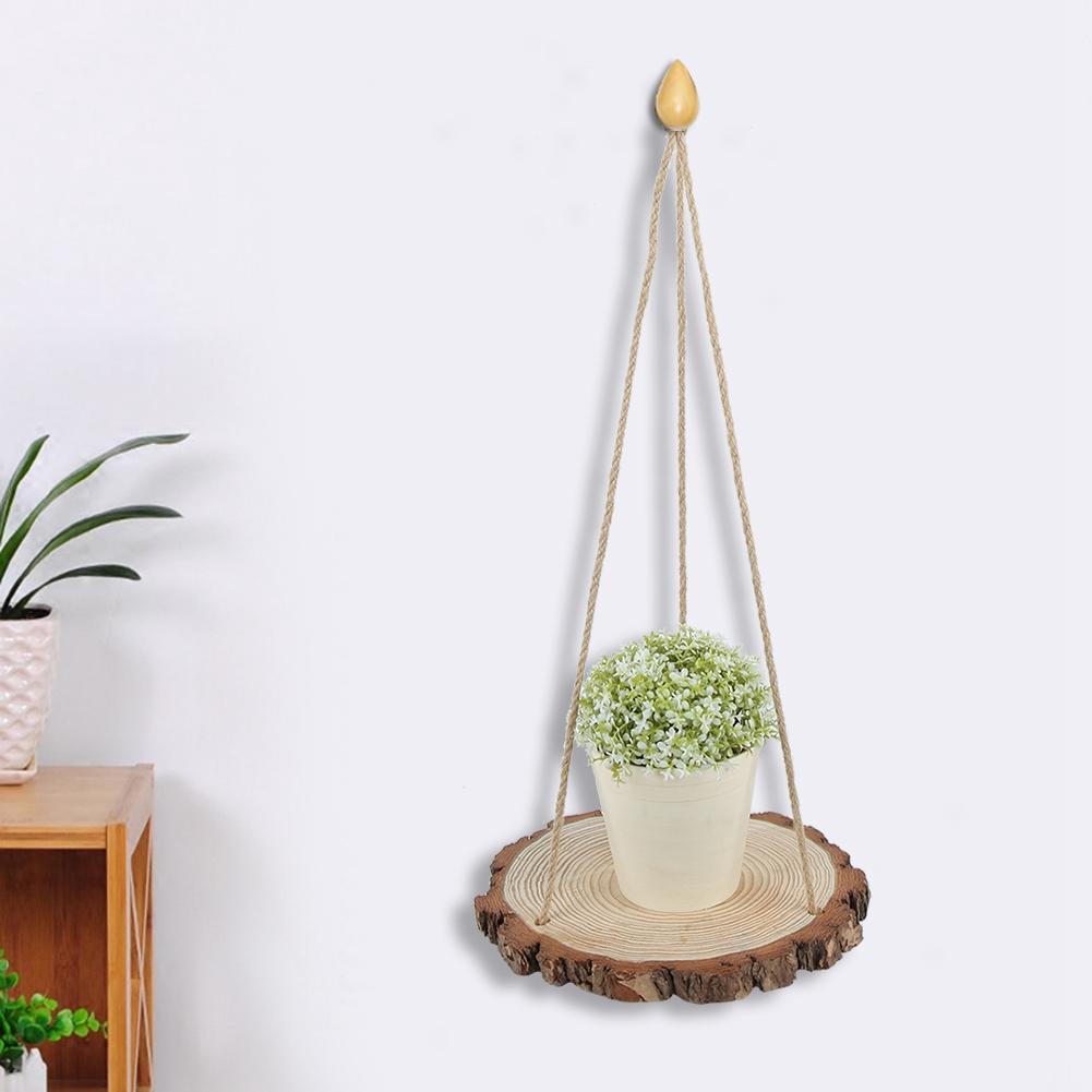 Household Courtyard Retro Vantage DIY Hanging Plant Shelf Plant Display Rack Home Decoration24x2cm