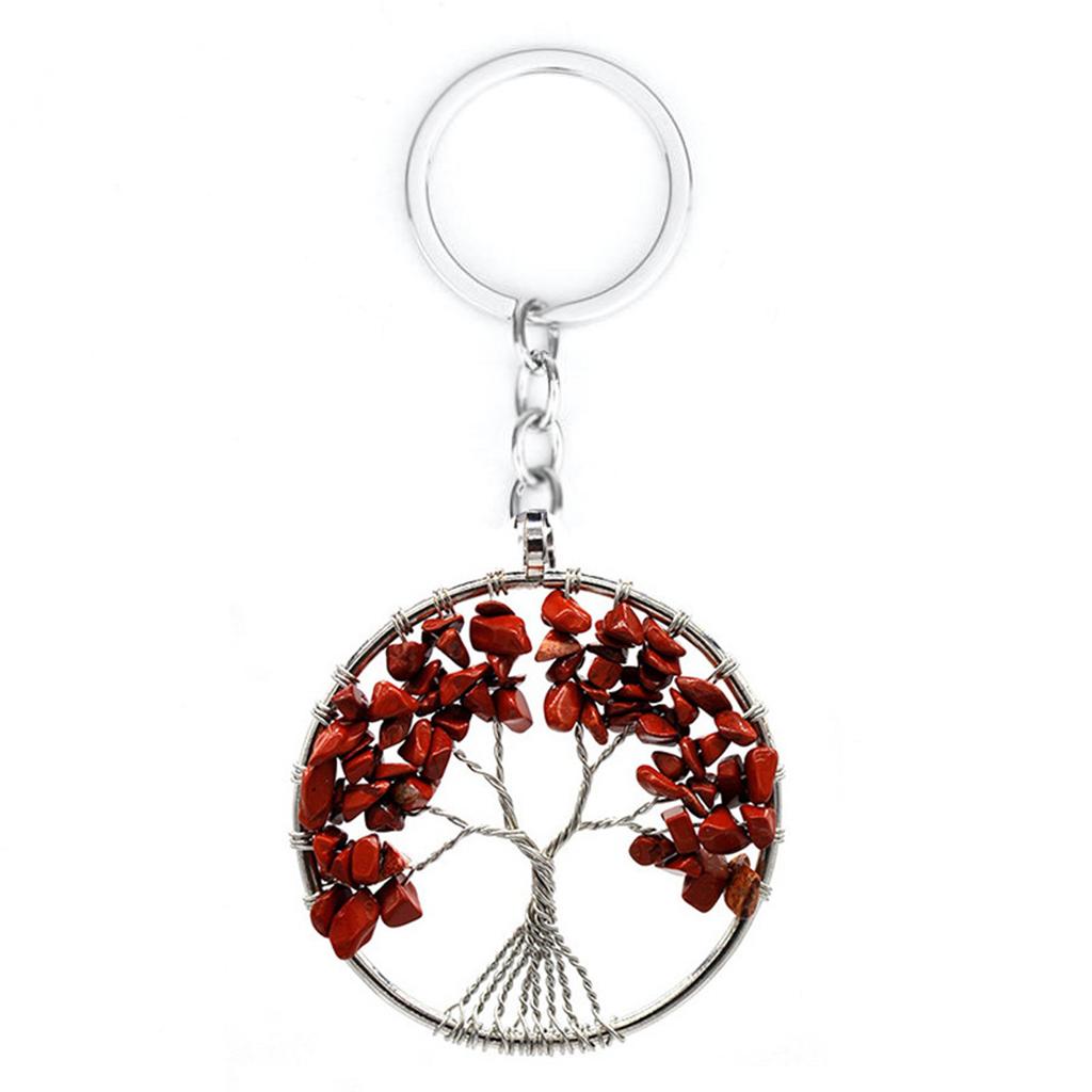 Natural Crystal Gravel Tree of Life Keychain Pendant Money Tree Keychain Pendant