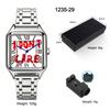 Fashion Square Watch for Men Women, Versatile Casual Arabic Dial Waterproof Quartz Wristwatch