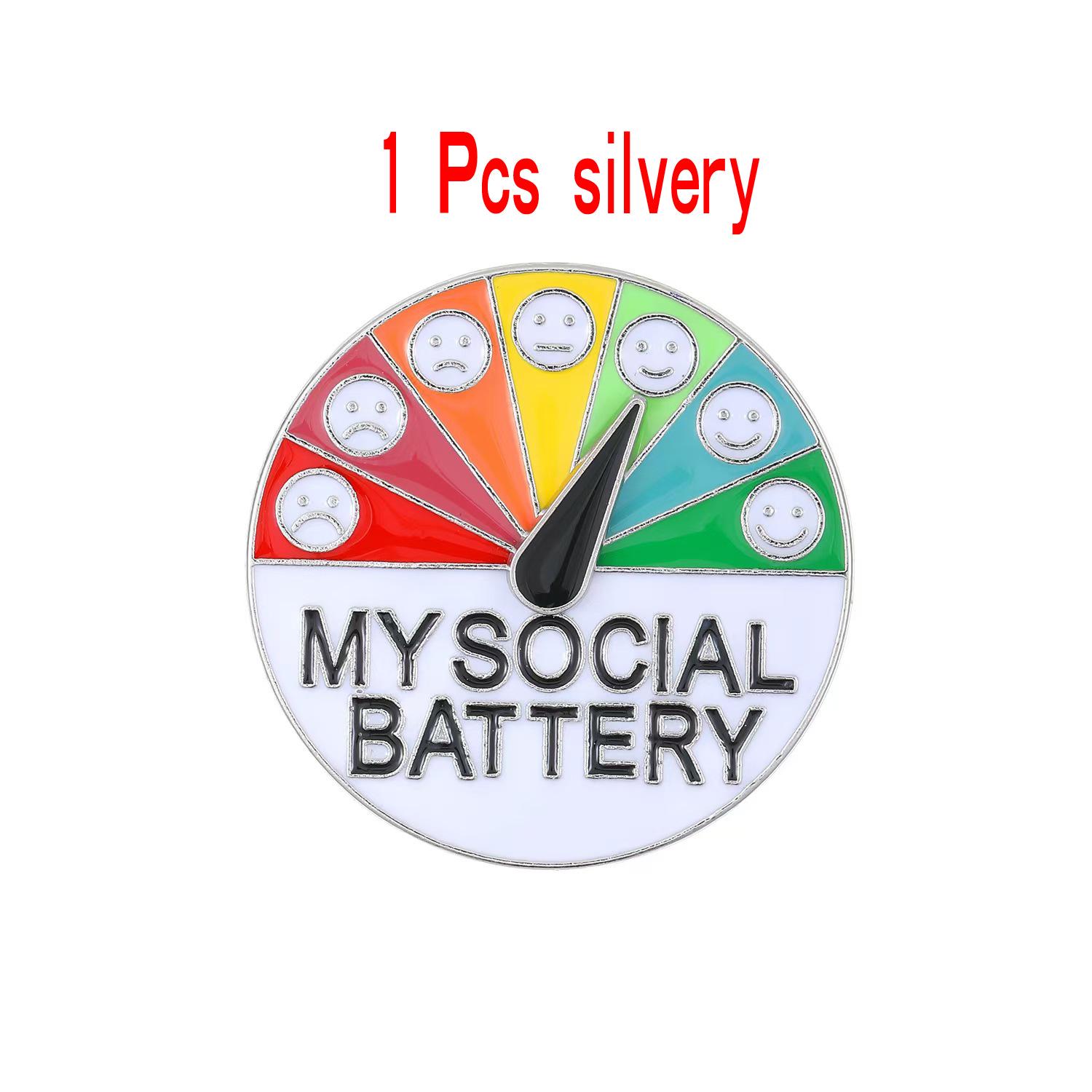 

Cross-Border Energy Brooch: Social Mood Metal Pin with Sliding Pointer серебряный