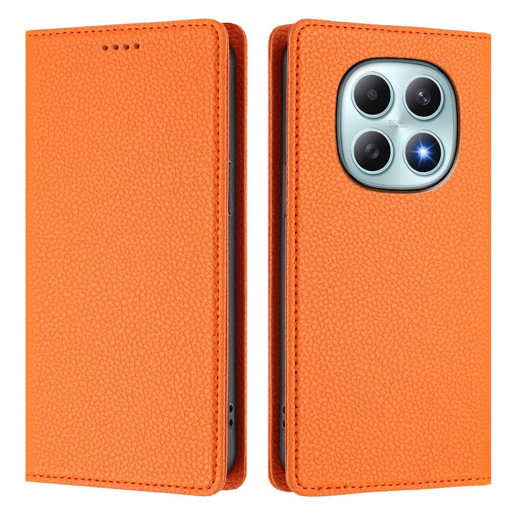 Pro Xiaomi Poco M8 5G/Redmi Note 15 5G (Globální) Peněženkové pouzdro s blokováním RFID, kožený mobilní kryt s texturou litchi