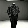 Summer new printed short-sleeved shirt men's ice silk thin breathable top