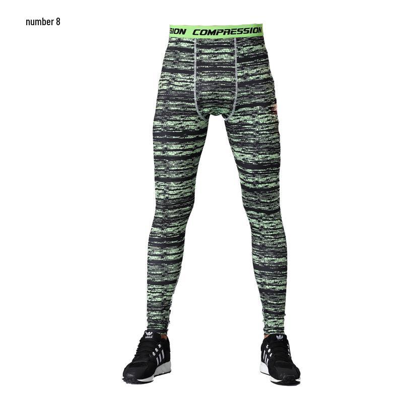 Men's Quick-Drying Camouflage Compression Tights for Running & Basketball