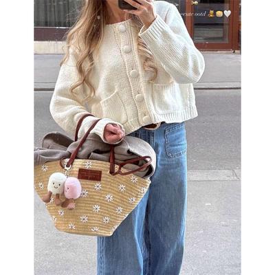 Autumn Casual Long Sleeve Sweater Coat Winter Women Elegant Street Solid Short Jackets Fashion O-neck Single Breasted Cardigan