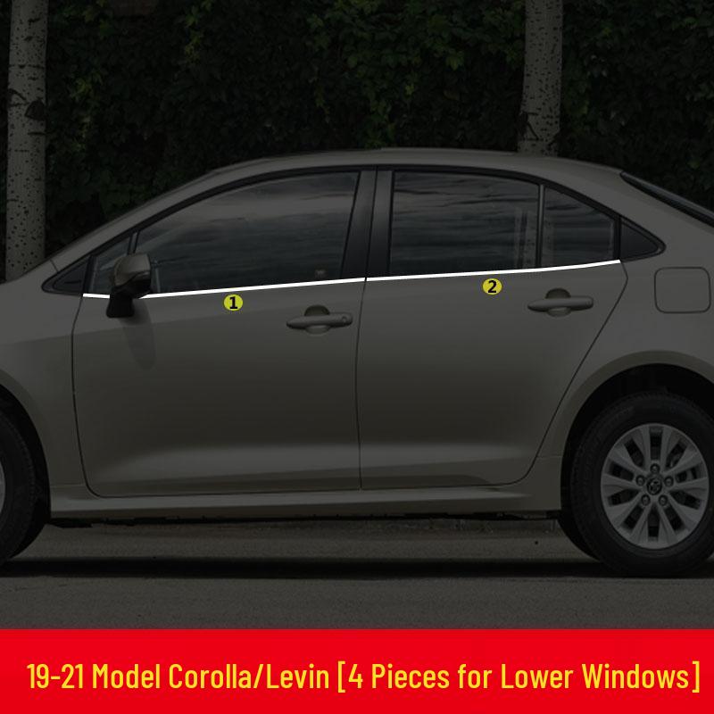 

Stainless Steel Window Trim for 2014-2021 Corolla Levin Dual-Engine Models