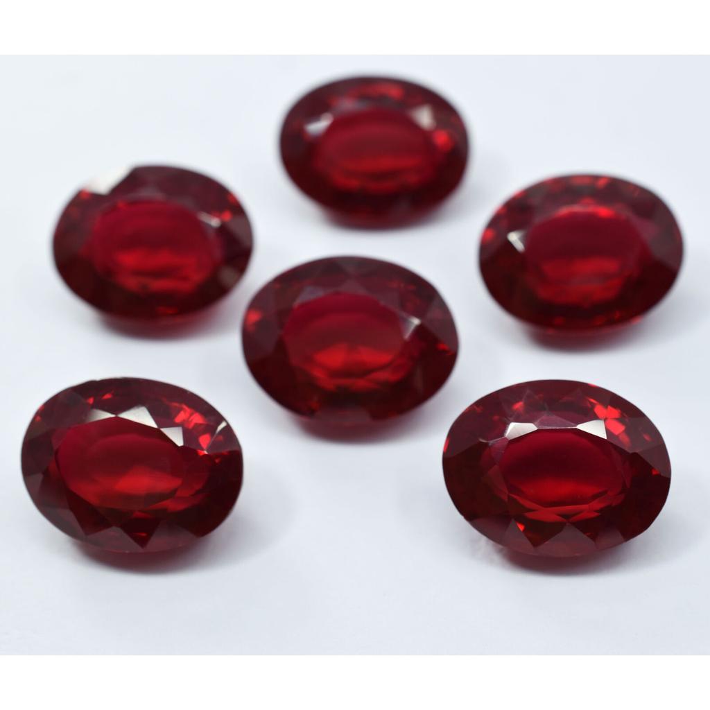 6 Pcs 180 Ct Natural CERTIFIED Bloody RED Ruby OVAL Loose Gemstone Lot Huge Size YY-258