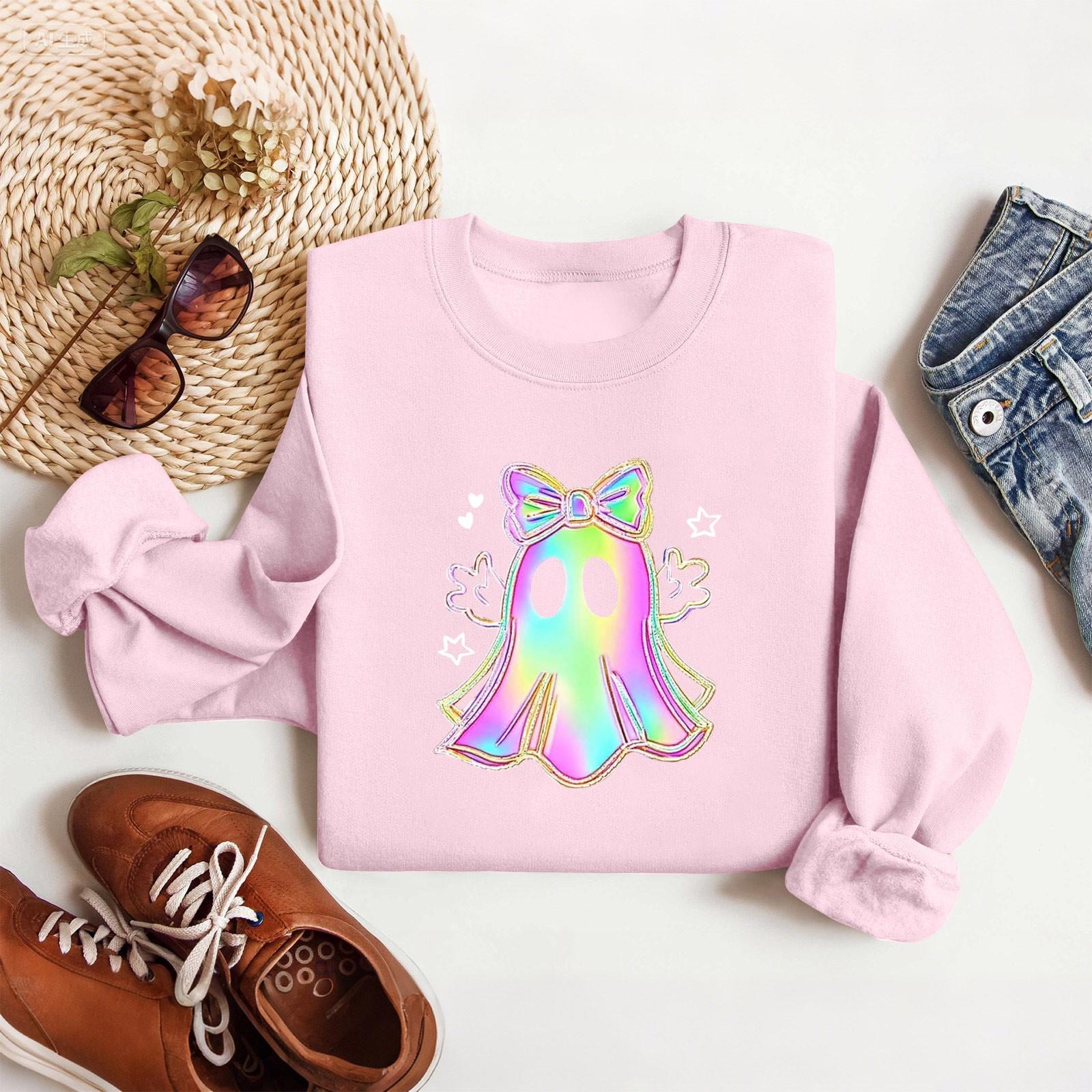 

Женские топы Женский свитшот с длинным рукавом Повседневный с круглым вырезом Свободного кроя Пуловер Флисовые топы XL розовый