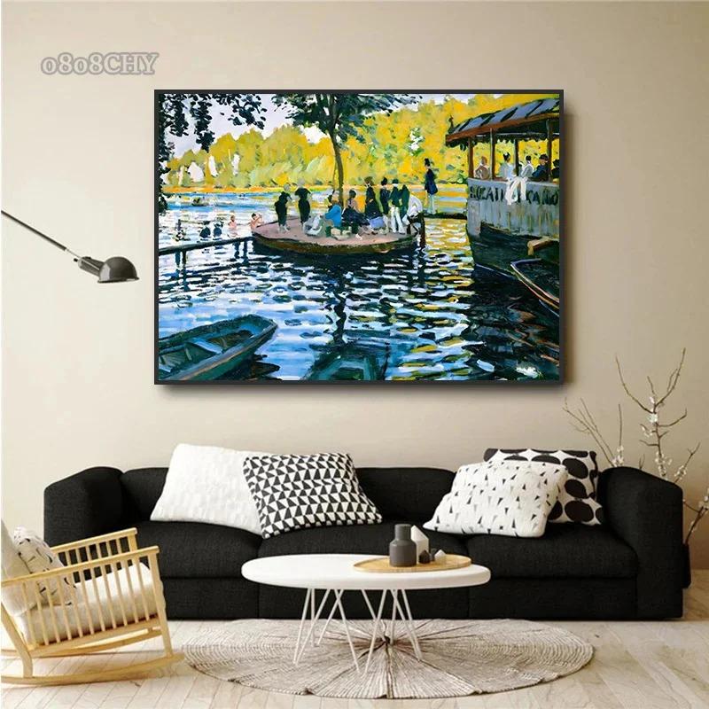 Auguste Renoir und Claude Monet Porträt Kunstwerke Drucke Poster Leinwand Gemälde Tanz im Le Moulin Wand Kunst Bild Home Decor