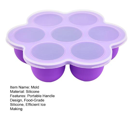 Silicone Popsicle Molds with Sticks 7 Cavity Ice Cube Tray Silicone Molds for Baby Foods Ice Lolly Mold for Pastries