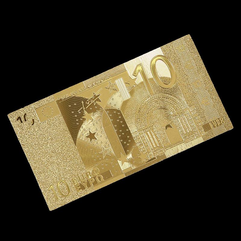 Złote banknoty z folii 24K Pełny 7 sztukowy zestaw euro Kolekcja banknotów Dekoracja Pamiątka Prezent Wodoodporne Kreatywne Euro