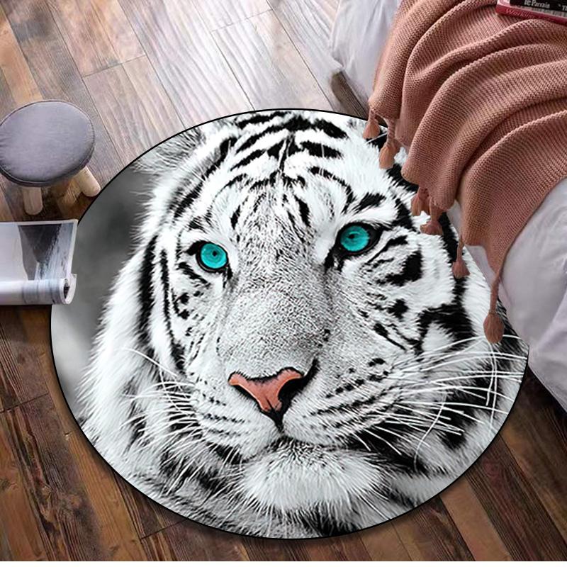 1Pc Animal Circular Print Rug - Home Decoration Carpet For Living Room Bedroom Flooring Computer Chair Area Rug