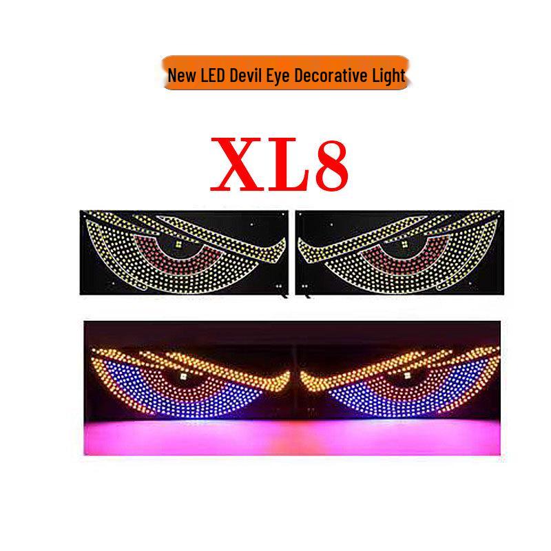 Dynamic Demon Eye LED Car Windshield Light - USB Powered Display for Front and Rear