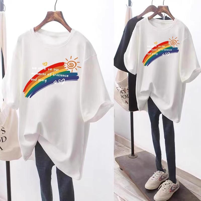 Damen 2025 Sommer Rundhals Kurzarm Bedrucktes Oversize-T-Shirt