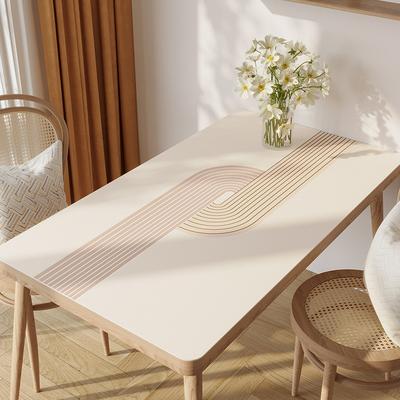 Simple Wind Pvc Waterproof, Oil-Proof And Anti-Scalding Leave-In Table Mat Rectangular Leather Tablecloth Dining Table Coffee Table