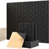 12er-Pack Selbstklebende Schallabsorbierende Paneele - Quer-Quadratisch Gerillte Polyesterfaserplatten für Studioisolation.