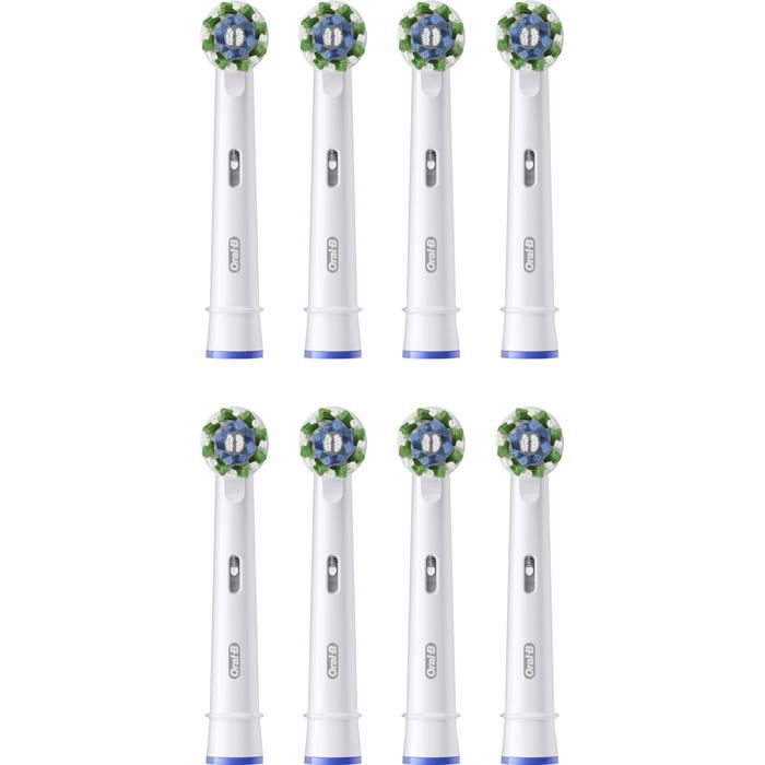 Têtes de brosse à dents - ORAL-B - Pro Cross Action - 8 pièces - Blanc - Pour adultes
