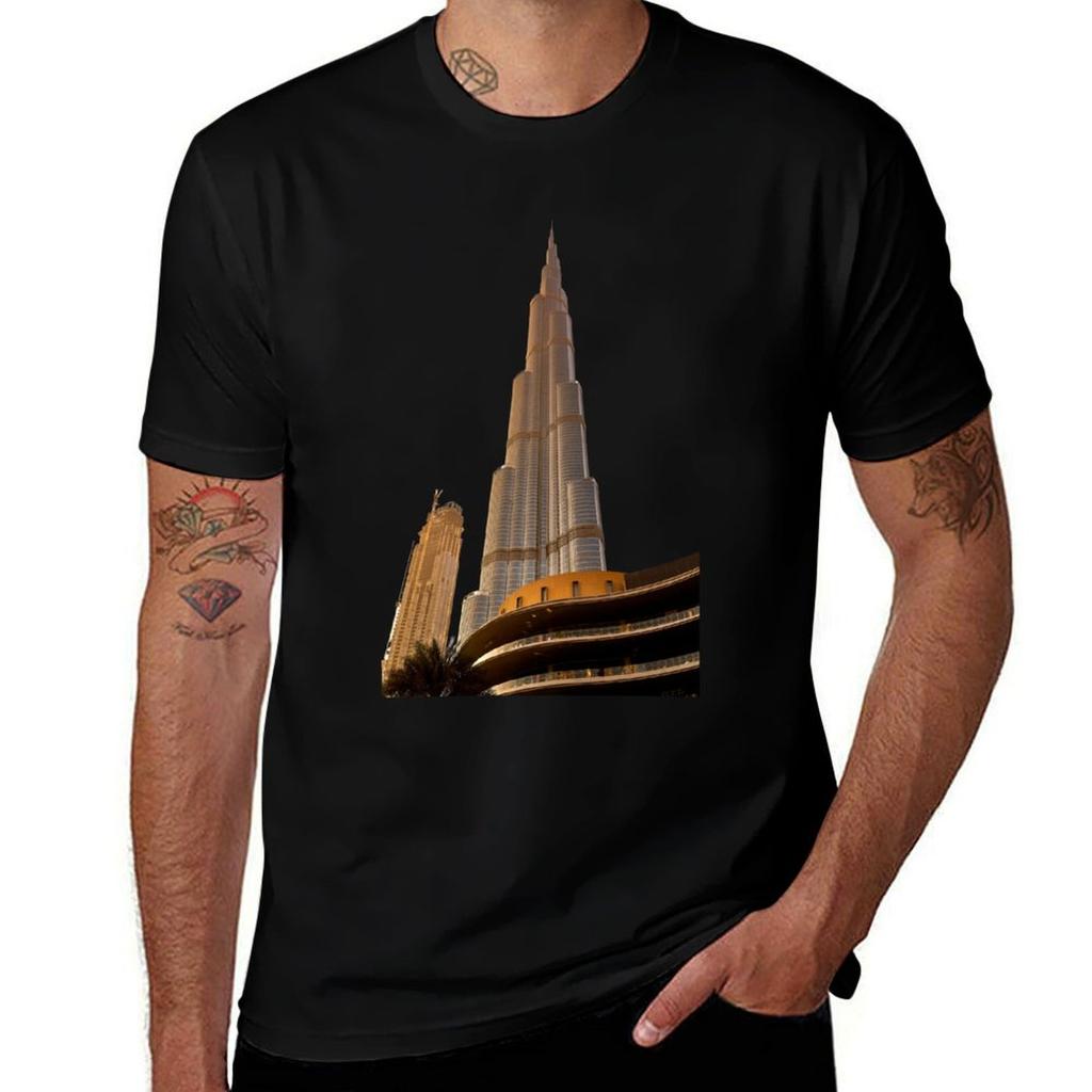 Burj Khalifa Tower Tshirt Big Size Short Sleeve Tee For Unisex Tshirt