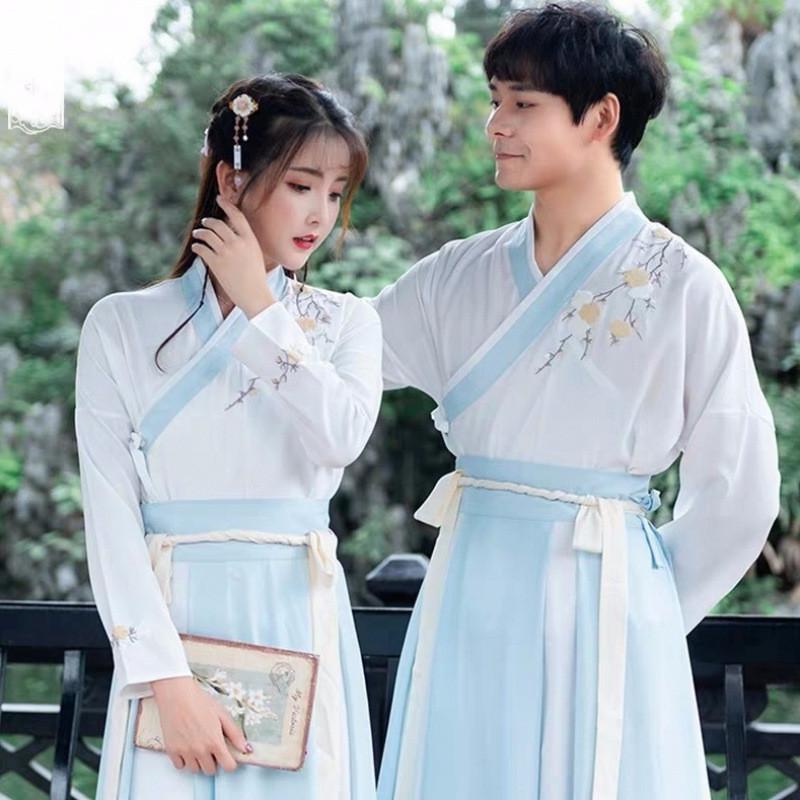 Hanfu Dress For Women With Embroidered Cross Collar And Polyester Fabric For Daily Wear