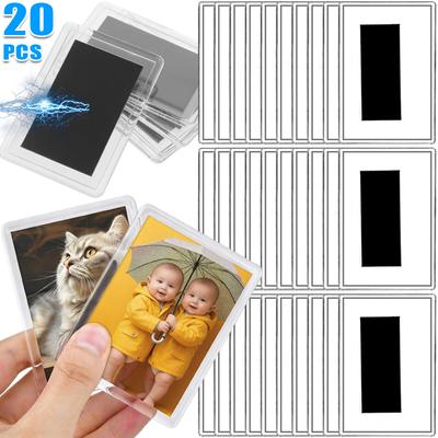 Fridge Magnetic Blank Photo Frames Home Decor Clear Acrylic Magnet Pitcture Frame Office DIY Insert Photo Display Storage Holder