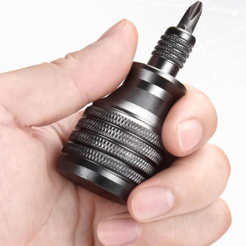 7-In-1 Mini Screwdriver Set With High Hardness Phillips/Slotted Bits Multi-Function Edc Repair Tool
