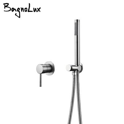 Handheld Bathroom Shower System Brushed Gold Hot And Cold Water Bathtub Mixer Single Handle & Shower Holder Separately Tap Set