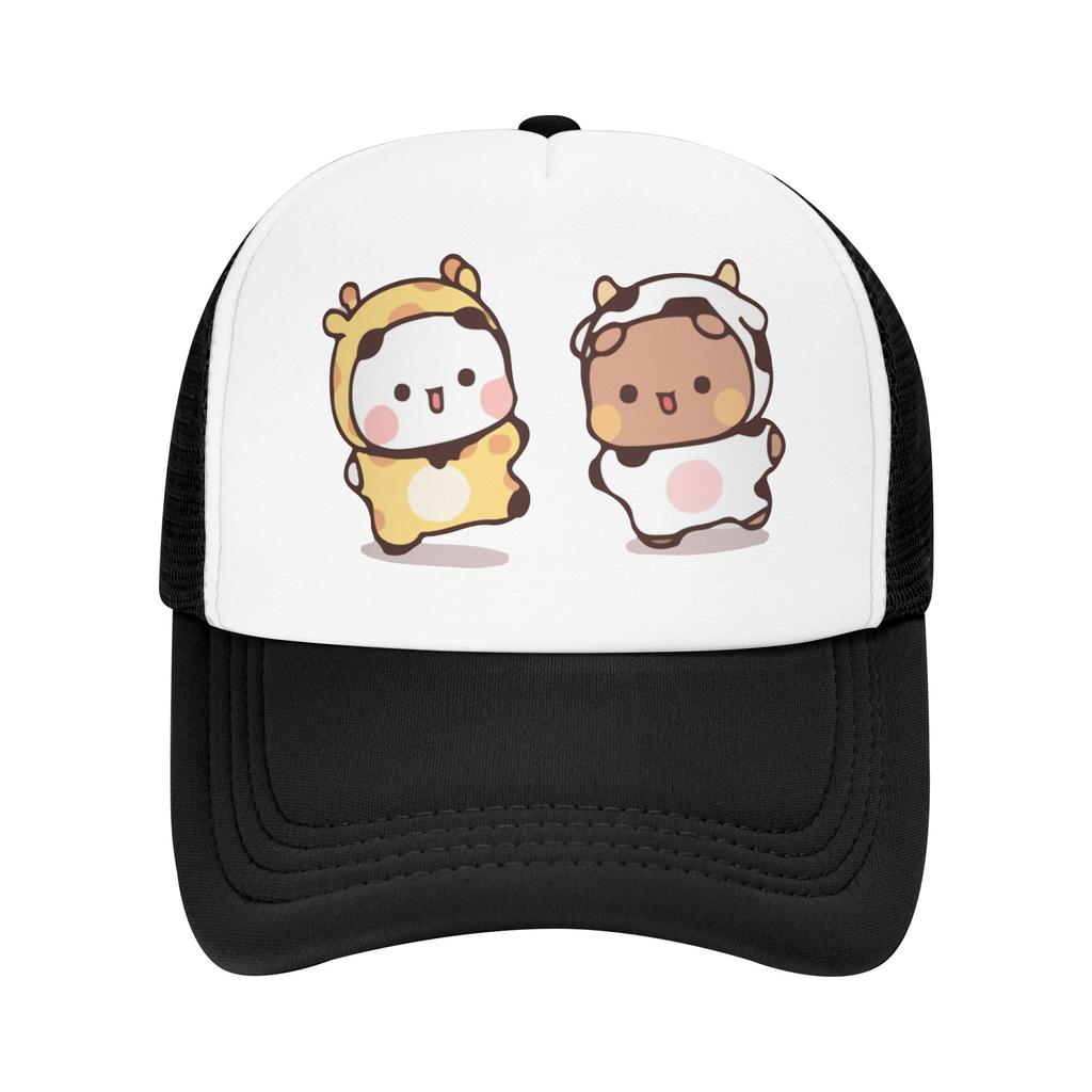 Panda Bear Couple Mesh Baseball Caps Unisex Outdoor Trucker Hat Bubu And Dudu Hat Adjustable Fishing Hat Summer Trucker Hats