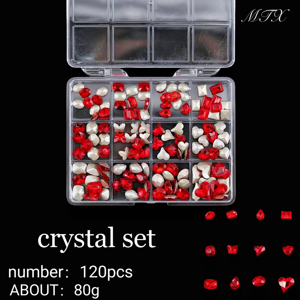 Pointed Bottom Drill Heterosexual Mixed Diamond Nail Art Jewelry Mixed Style Mixed Round Glass Diamond Rhinestone Nail Decoration