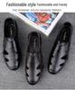 Men's Black Genuine Leather Breathable Slip-On Loafers