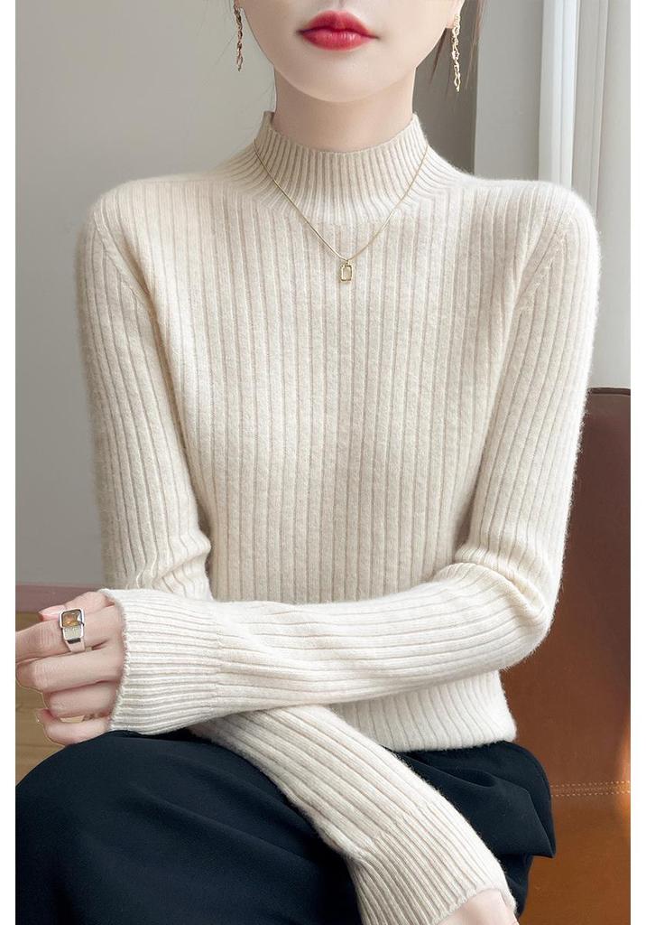 New Fall/Winter Half-High Collar Sweater - Warm, Versatile, Wrinkle-Free Knitwear