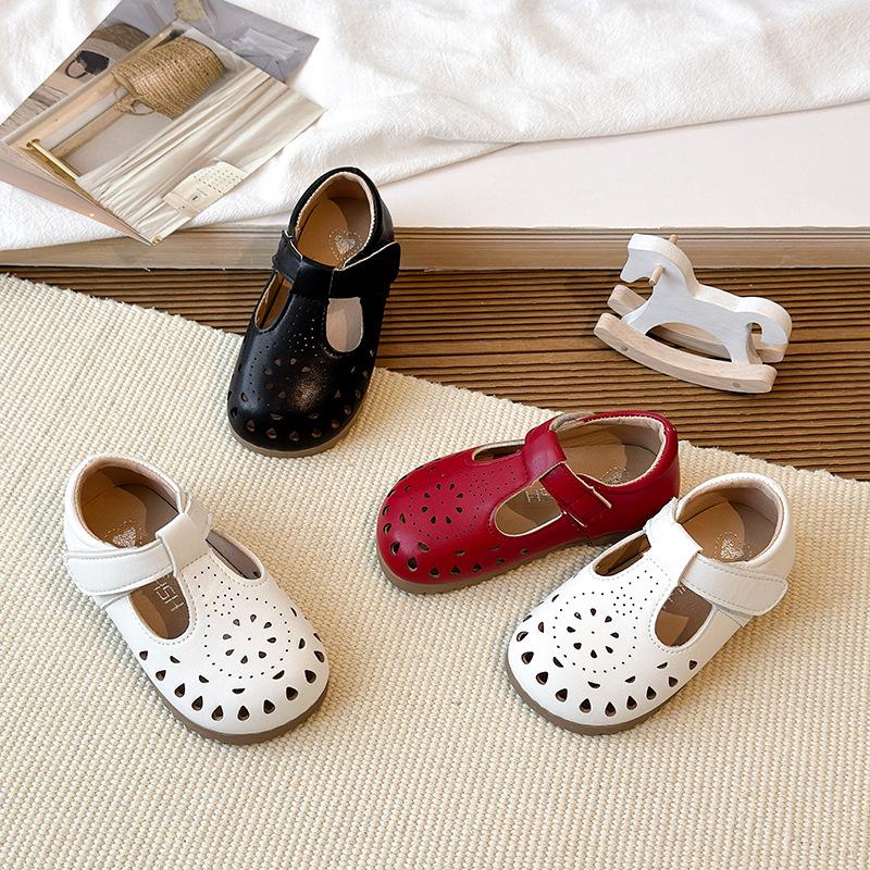 Mädchen Leder Lochmuster Atmungsaktive Prinzessin Schuhe - Frühjahr/Sommer 2026 Kollektion