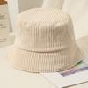 Retro Simple Unisex Fashion Solid Color Soft Corduroy Bucket Hat Sun Hats Autumn Winter Women Hat