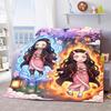 Nezuko Kamado Lightweight Flannel Blanket Soft Warm Throw Cozy Blanket for Sofa Bed Home Decor -QJY