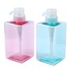 Butelka na balsam do ciała 450 ml, kwadratowa, wielokrotnego napełniania, plastikowa z pompką naciskaną, do żelu pod prysznic, szamponu, mydła w płynie, trwały pojemnik wielokrotnego napełniania