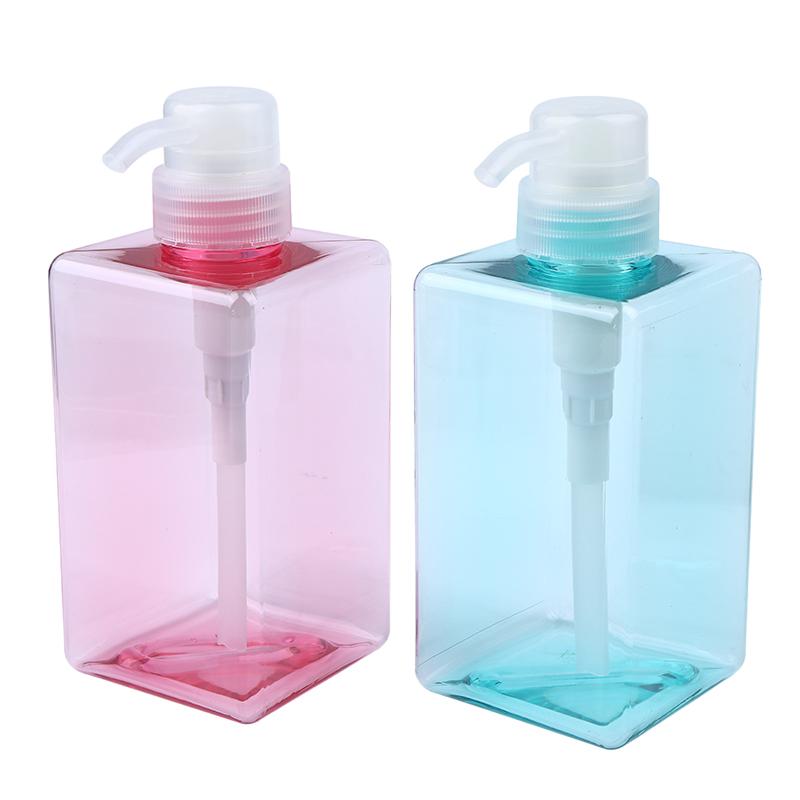 Butelka na balsam do ciała 450 ml, kwadratowa, wielokrotnego napełniania, plastikowa z pompką naciskaną, do żelu pod prysznic, szamponu, mydła w płynie, trwały pojemnik wielokrotnego napełniania