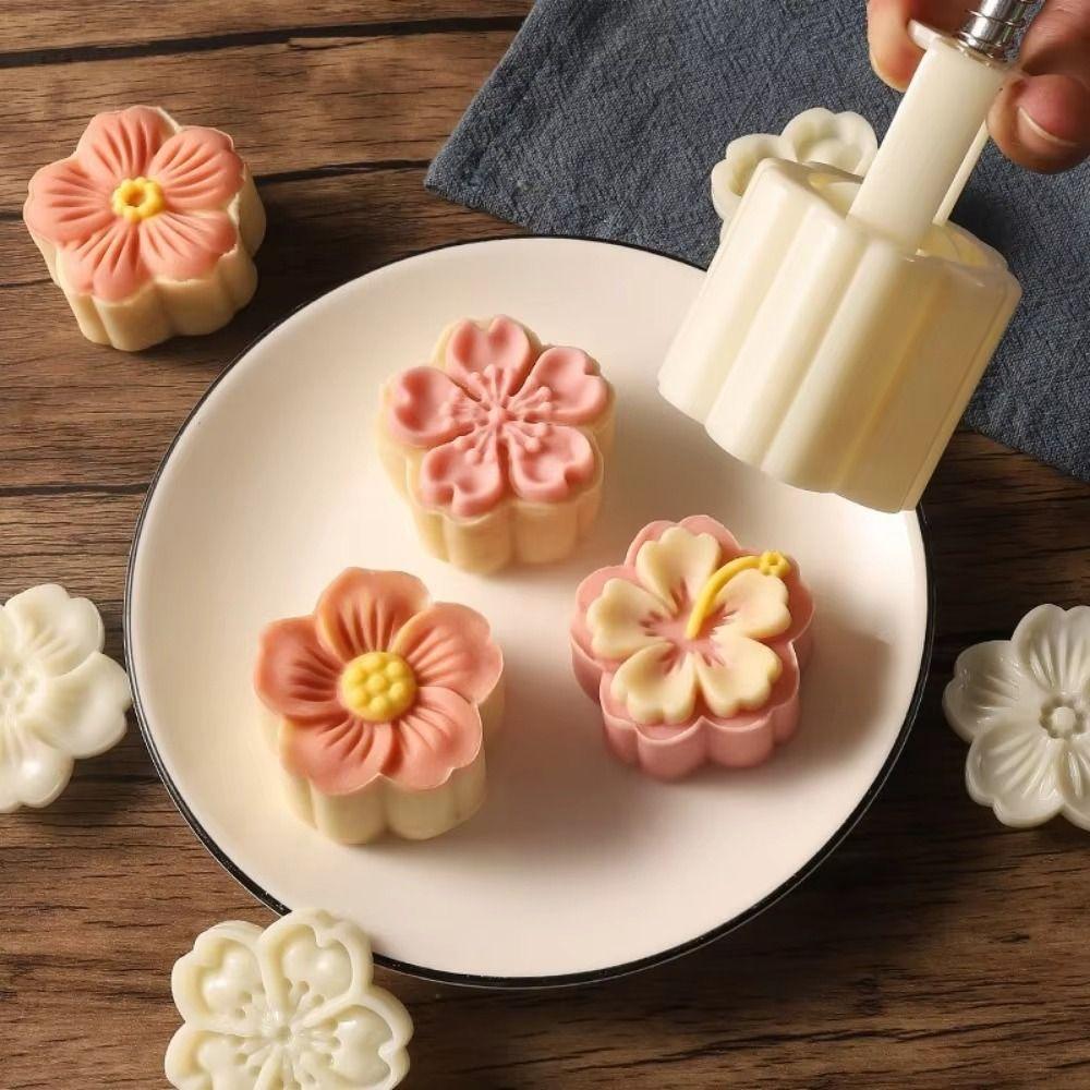 3D Pattern Pastry Baking Model Flower Shaped DIY Cake Mold Easy Clean Cookie Stamps Kitchen Baking