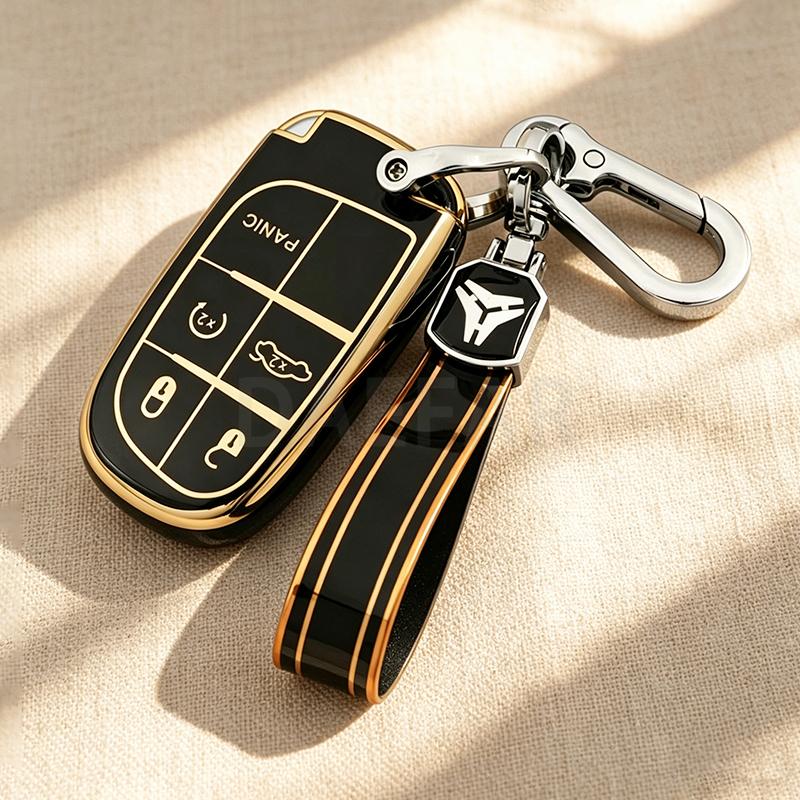 5 Buttons Tpu Smart Auto Key Fob Case Cover For Jeep Cherokee Wrangler Compass Renegade Grand Patriot Grand Keychain