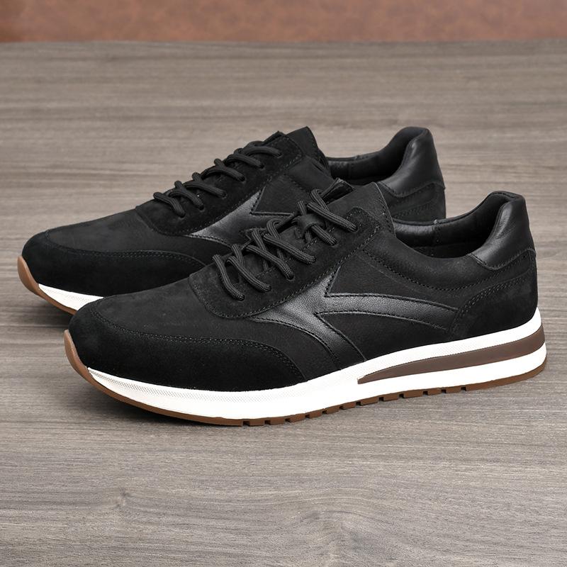 Autumn Retro Men s Non-slip Leather Shoes - Genuine Cowhide, Versatile Casual Wear 41 чёрный