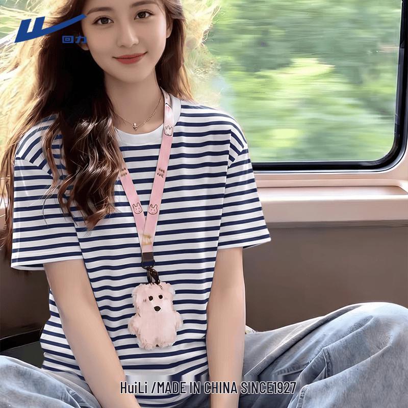 Huili Women s Striped Cotton Short Sleeve T-Shirt XL