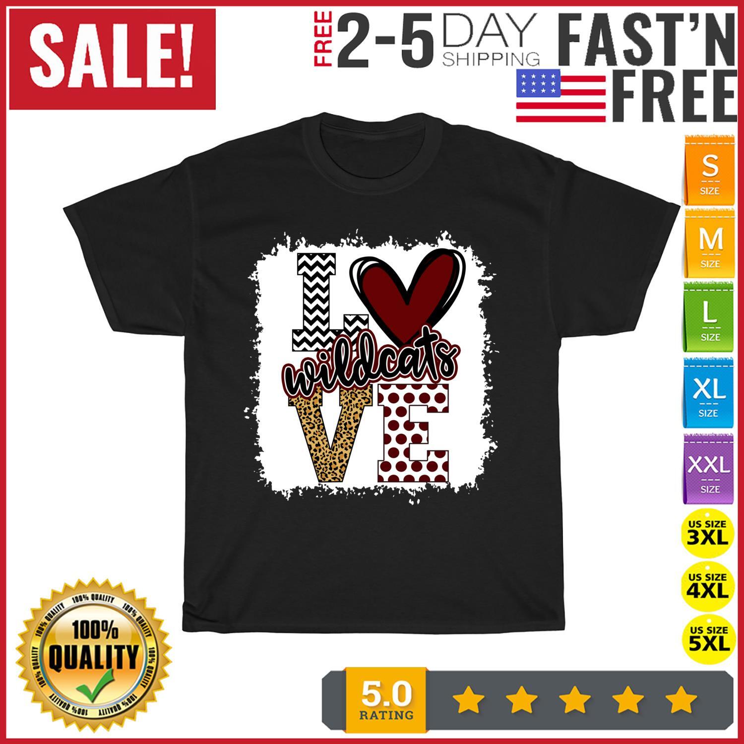 Wild cats Mascot Love - School Spirit Fantastic Vintage T Shirt Mens Womens Tees Top Men Women NEW S
