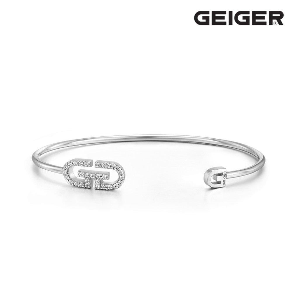 Signature Cubic Simple Bangle Silver Bracelet Gisvbb004